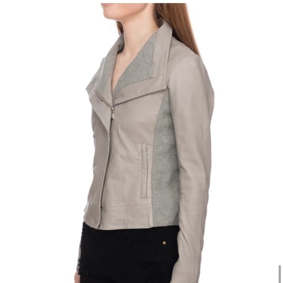 Doma Joy Women's Biker Style Motorcycle Zip-Up Lamb Nappa Leather Jacket - Picture 1 of 14